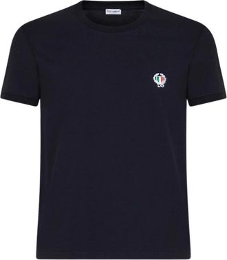 Dolce & Gabbana T-Shirt - Heren - T-shirts - Blauw - S - Katoen - Tops