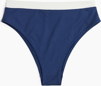 H&M Cheeky Bikinihose High Waist - Blue