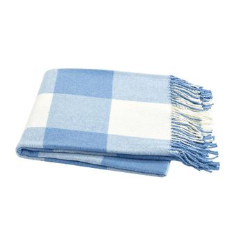Ballard Designs Classic Buffalo Check Throw - Blue Denim - Ballard Designs