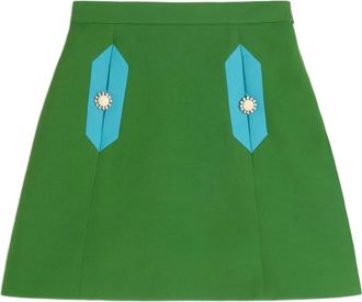 Valentino Garavani Gonna Crepe Couture - Verde