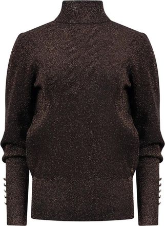 Nukus Nukus - Sylvia Pullover Lurex - Dames - Truien - Bruin - Maat: S Viscose