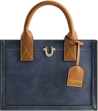 True Religion Modern Edge Suede Tote in Blue at Nordstrom