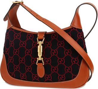 Gucci 2020s Jackie 1961 handtas met vilten monogram - Zwart