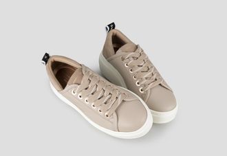 Alexander Smith Wembley High Woman in smooth beige leather and suede heel