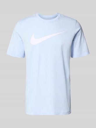 Nike T-Shirt mit Logo-Print Modell Swoosh in Hellblau, Gr&ouml;&szlig;e XXL