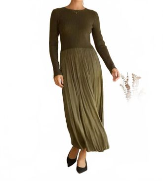 Skies Are Blue Clothing Talia Dress In Olive