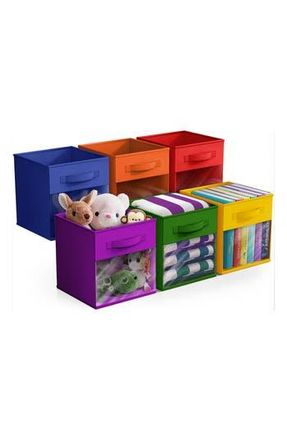 Sorbus 6-Pack Window Collapsible Storage Bins in Deep Rainbow at Nordstrom Rack