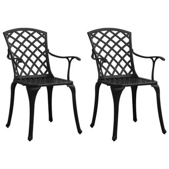 Berkfield Home Beautiful 3 Piece Bistro Set Cast Aluminium Black