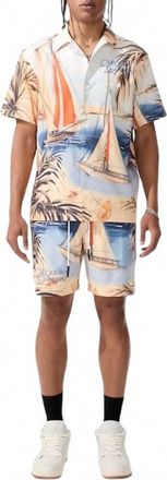 Jordan Craig Retro Wanderlust Party Short & Shirt Set In Lauderdale