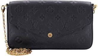Louis Vuitton Black Monogram Empreinte Leather Felicie Pochette (Authentic Pre-Loved)