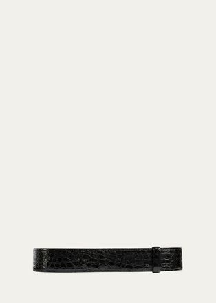Khaite Theo Croc-Embossed Leather Belt
