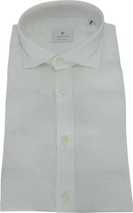 Bastoncino Slim Fit Gewassen Shirt - Heren - Zakelijke Overhemden - Wit - 4XL - Katoen - Overhemden
