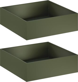 vidaXL Macetero De Jard&iacute;n 2 Uds. Verde Oliva 100 X 100 X 30 Cm Vidaxl
