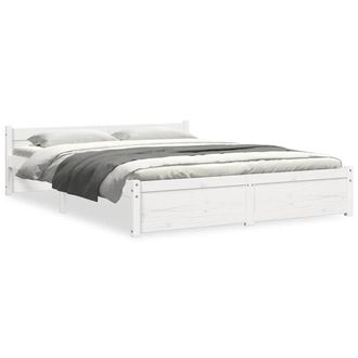 Berkfield Home Bed Frame White Solid Wood 150x200 cm King Size