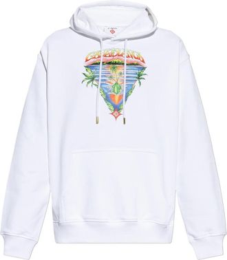 Casablanca Innocence Triangle Long Sleeve Hooded Sweatshirt - Heren - Hoodies - Wit - S - Katoen - Hoodies & sweatvesten