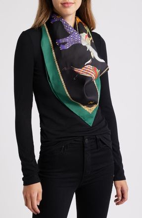 Echo The Menagerie Silk Square Scarf in Black at Nordstrom
