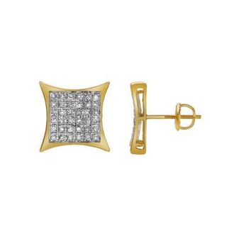 LuvMyJewelry Arrebatador 10K Yellow Gold Diamond Unisex Earrings - 0.33 Cts at Nordstrom