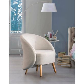 Talamo Italia Sill&oacute;n Annarella, Sill&oacute;n De Dise&ntilde;o Para La Sala De Estar., 100% Made In Italy, Sill&oacute;n Relax En Tela Tapizada, Cm 70x60h80, Beige, Con Embalaje Reforza
