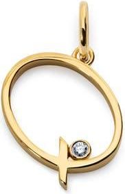 Monica Vinader Lab Grown Diamond Initial Pendant in 18K Gold Vermeil /Diamond Q at Nordstrom
