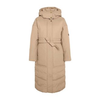 Barbour Belted Coats, female, Beige, Size: S Puffer Long Jacket Light Trench Zip
