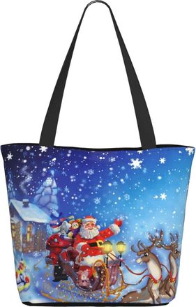 AOOEDM Christmas Santa Reindeer Ladies Shopping Bag 13x11x7in.The Perfect ValentineS Day Gift.It Is The Best ValentineS Day Gift For Mom, Daughter, Wife,Etc