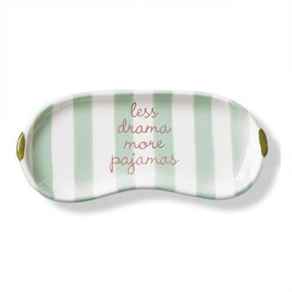 Tag Less Drama More Pajamas Earthenware Glasses Tray Multi 7.3 x 3.2 x 0.6 in in Multicolored at Nordstrom