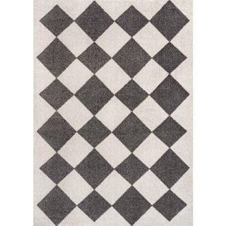 Jonathan Y Designs Draper Classic Geometric Diamond Pattern Area Rug in White/dark Gray at Nordstrom, Size 8Ft 0In X 10Ft 0In