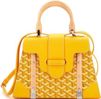 Goyard Saigon Top Handle Bag Coated Canvas with Leather PM