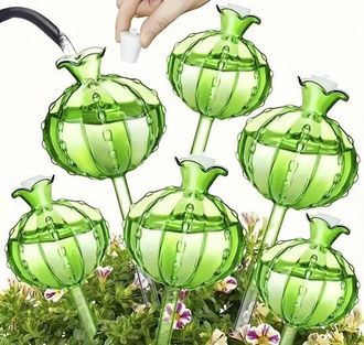 OEM Goteros Para Riego De Plantas - 6 Piezas - Sistema De Riego Autom&aacute;tico - Regaderas Con Forma De Cactus - Plantas De Interior Y Jard&iacute;n - Verde