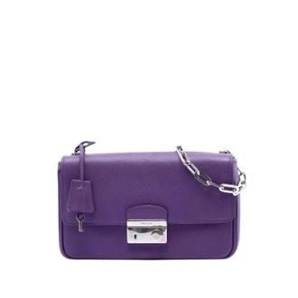 Prada Pre-owned Cross Body Bags, female, Purple, Size: ONE SIZE Pre-owned Saffiano Crossbody Bag