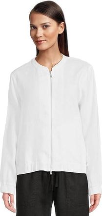 Tommy Bahama Two Palms Linen Bomber Womens Jacket White : LG (US 12-14)