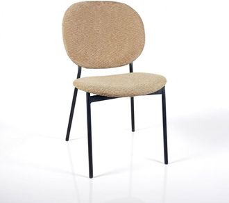 Oresteluchetta Set 2 sillas apilables tejido arena, patas negras 81x47x58 cm