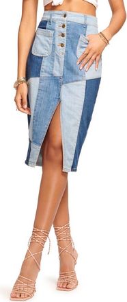 Ramy Brook Bellami Denim Patchwork Skirt in Patchwork Denim at Nordstrom Rack, Size 24