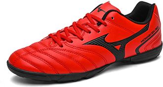 Generic Low-top Indoor Outdoor Training Football Boots for Men - Lightweight Comfortable Soccer Shoes for Men Women (red Black,7.5)