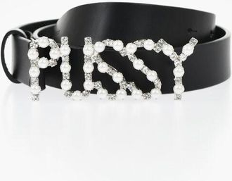 Dsquared2 Leather Belt DIRTY PLAQUE With Jeweled Buckle 30mm size 75