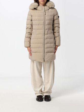 Peuterey Piumino al ginocchio in nylon trapuntato con cappuccio in shearling
