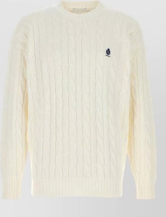 Prada cable knit cotton sweater ribbed trims