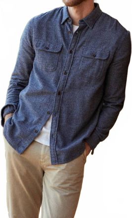 Outerknown Transitional Flannel Utility Shirt In Navy Jasper