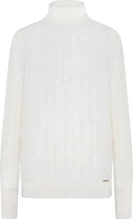 Kiton Kasjmier en Zijde Geribbelde Jumper - Dames - Cashmere truien - Wit - S - Kasjmier - Truien & Vesten