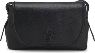 BOSS Grained faux-leather crossbody bag with Double B monogram