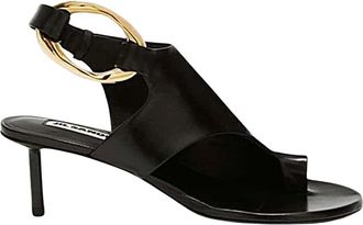 Jil Sander Sandalo - Dames - Sandalen met hakken - Zwart - 35 1/2 EU - Leer - Schoenen