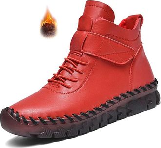 Generic Ladies Heeled Boots Outdoor Ski Boots Thickening Knee Boots Women (Red, 5.5)