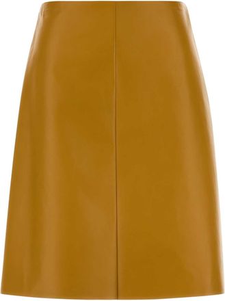 Miu Miu Ochre Nappa Leather Skirt
