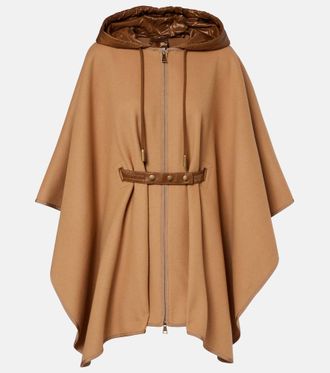 Moncler Belted wool-blend cape