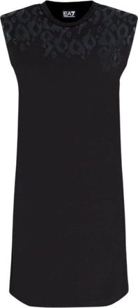 Emporio Armani Graphic Series stretch katoenen korte jurk - Dames - Korte kleedjes - Zwart - L - Katoen - Kleedjes