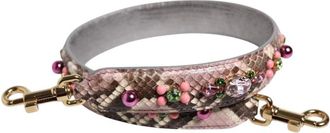 Dolce & Gabbana Correa de hombro de piel de pit&oacute;n adornada - Accessories - Mujer - Multicolor - ONE SIZE