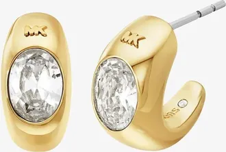 Michael Kors Precious Metal-Plated Cubic Zirconia Huggie Hoop Earrings