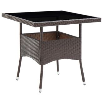vidaXL Mesa De Comedor De Jard&iacute;n Rat&aacute;n Sint&eacute;tico Marr&oacute;n Vidaxl