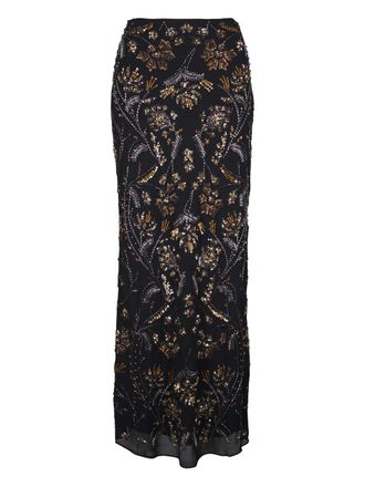 Veronica Beard Medina sequin-embellished maxi skirt - women - Polyester/Polyester - 2 - Black