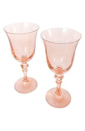 Estelle Colored Glass Set of 2 Regal Goblets in Blush Pink at Nordstrom